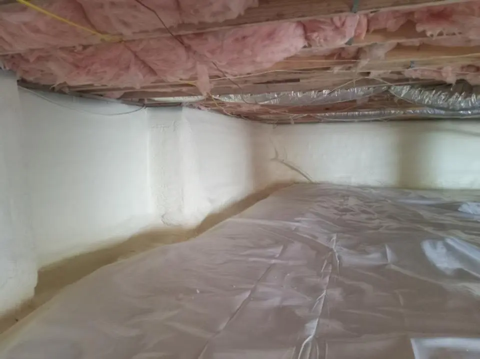 Crawl space encapsulation with closed-cell spray foam for Attic Insulation in Baxter Village
